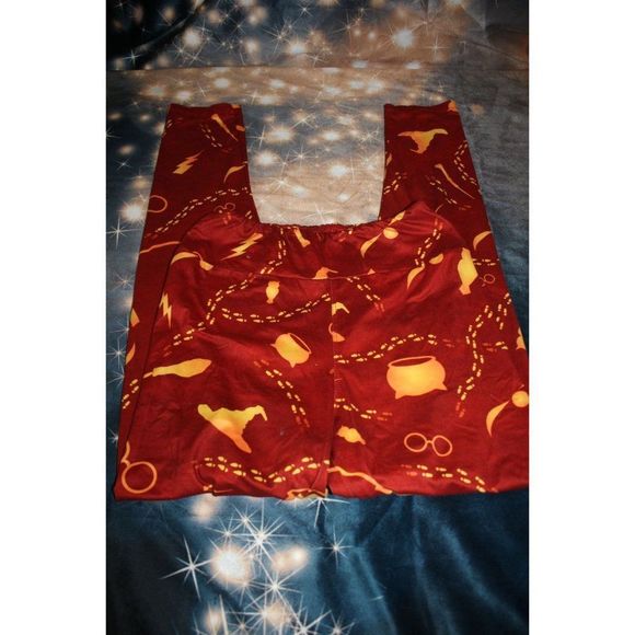 Fabulegs Women Small Wizard House Gryffindor Harry Potter Gold Quidditch Legging - Picture 2 of 10